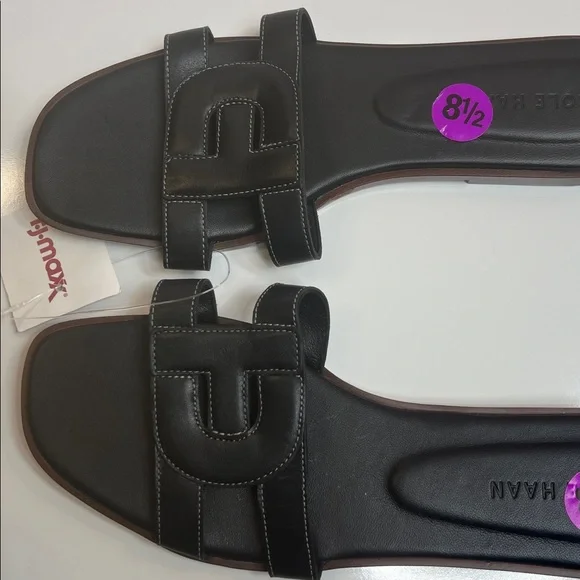 Cole Haan Chrisee Slide Sandal Black Leather New Size 8.5 - Picture 7 of 7